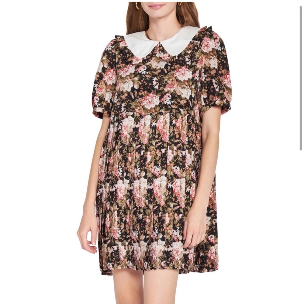 En Saison Anthropologie Cottagecore Peter Pan Collar Mini Tent Dress Like New S